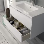 Mobile bagno sospeso Bolton con 2 cassetti 60x45x48 cm colore bianco laccato lucido