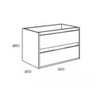 Mobile bagno sospeso Bolton con 2 cassetti 80x45x48 cm colore cemento