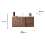 Mobile bagno sospeso Jupiter80 in rovere mercure