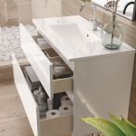 Mobile bagno sospeso Londres con due cassetti 100x45x59 cm colore bianco lucido
