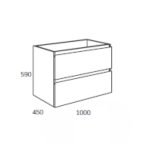 Mobile bagno sospeso Londres con due cassetti 100x45x59 cm colore rovere grigio
