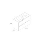 Mobile bagno sospeso Modular con due cassettoni 100x45x50 cm colore cashemere