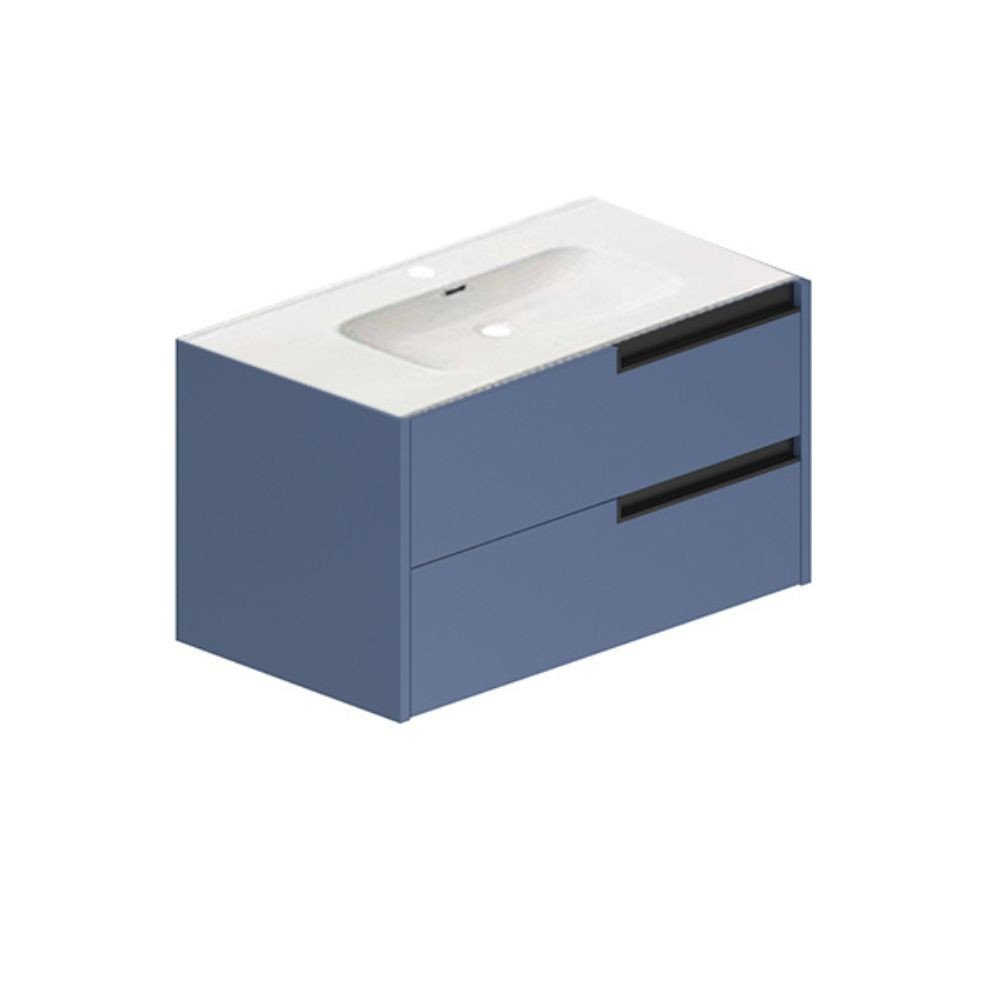 Mobile bagno sospeso Modular con due cassettoni 80x45x50 cm colore azzurro