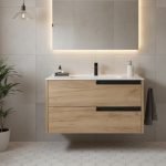 Mobile bagno sospeso Modular con due cassettoni 80x45x50 cm colore rovere miele