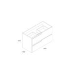 Mobile bagno sospeso Modular con due cassettoni 80x45x50 cm colore rovere miele