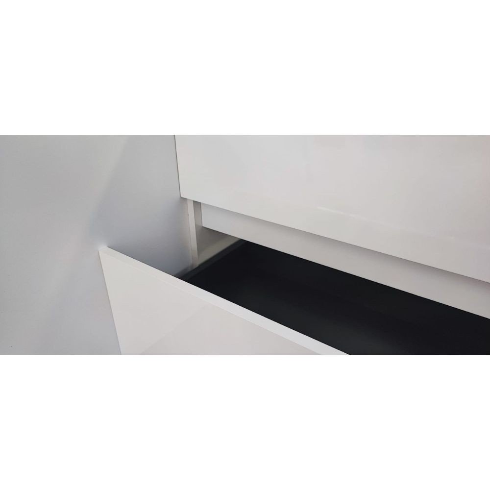 Mobile bagno sospeso Sevilla con 2 cassetti 100x44.6x52 cm colore bianco lucido
