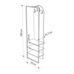 Mobile ingresso Archy con 4 ganci appendi abiti e scarpiera in colore bianco