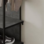 Mobile ingresso Archy con 4 ganci appendi abiti e scarpiera in colore retro grey