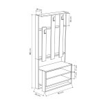 Mobile ingresso Chester bianco 90x36x180