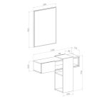 Mobile ingresso sospeso Mog con specchio colore cobalto grey e cashmere