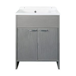 Mobile lavatoio salvaspazio Platone 58x38 cm. colore rovere grigio