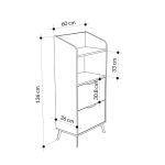 Mobile multiuso Gorki con cassetti bianchi e ripiano rovere