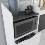 Mobile multiuso Gorki con cassetti bianco e ripiano retro grey