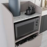 Mobile multiuso Gorki con cassetti tortora e ripiano carrara bianco