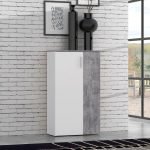 Mobile multiuso Lucio 2 ante H 120cm. colore bianco e cemento