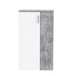 Mobile multiuso Lucio 2 ante H 120cm. colore bianco e cemento