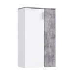 Mobile multiuso Lucio 2 ante H 120cm. colore bianco e cemento