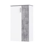 Mobile multiuso Lucio 2 ante H 120cm. colore bianco e cemento