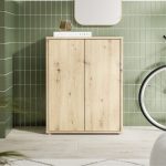 Mobile multiuso Medea 2 ante colore rovere 74.5x34.9xH 99.1 cm.