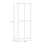Mobile multiuso Medea 4 ante colore grigio chiaro 74.5x34.9xH 191.9 cm.