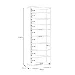 Mobile multiuso Medea 4 ante colore grigio chiaro 74.5x34.9xH 191.9 cm.