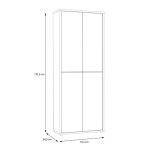 Mobile multiuso Medea 4 ante colore rovere 74.5x34.9xH191.9 cm.