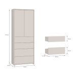 Mobile multiuso Medea 4 cassetti e 2 ante colore cashmere