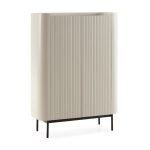 Mobile multiuso Willa18929 con 2 ante effetto cannettato colore crema