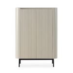 Mobile multiuso Willa18929 con 2 ante effetto cannettato colore crema