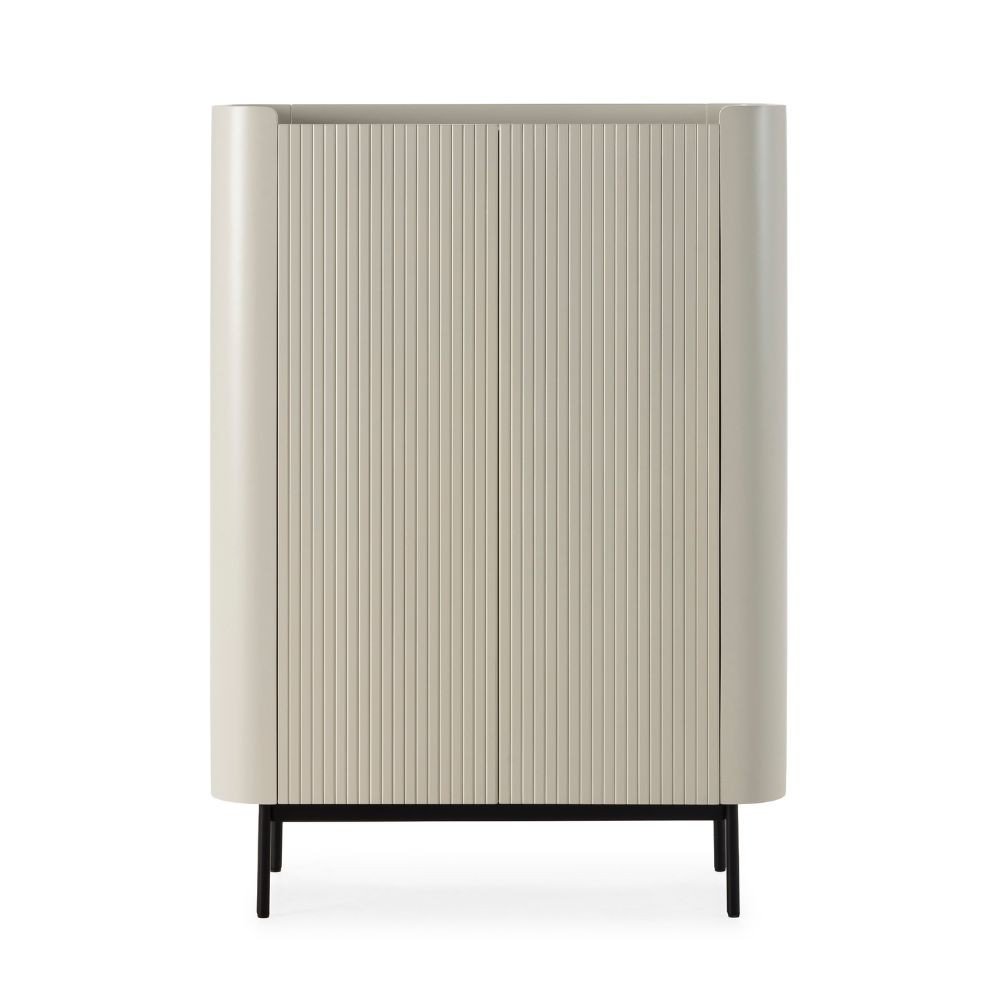 Mobile multiuso Willa18929 con 2 ante effetto cannettato colore crema