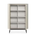 Mobile multiuso Willa18929 con 2 ante effetto cannettato colore crema