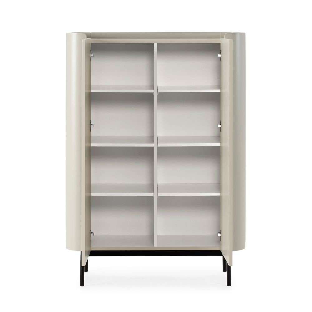 Mobile multiuso Willa18929 con 2 ante effetto cannettato colore crema