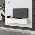 Mobile porta TV sospeso Francy bianco ante a ribalta 135x31.7x25 cm.