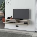Mobile porta TV sospeso Francy cashmere con ante a ribalta 135x31.7x25 cm.