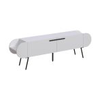 Mobile porta tv Capsule con due ante a ribalta e ripiani laterali colore bianco