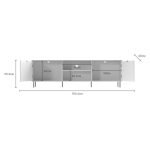 Mobile porta tv Mirage03 2 ante con motivo geometrico e nicchie a giorno cashmere e top rovere