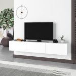 Mobile porta tv sospeso Francy 180 cm. con ante a ribalta in colore bianco