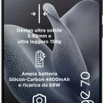 Motorola Moto Edge 70 Smartphone 6.7" RAM 12 Gb Capacità 512 Gb Risoluzione 50 MP Sistema Android colore Gadget Grey
