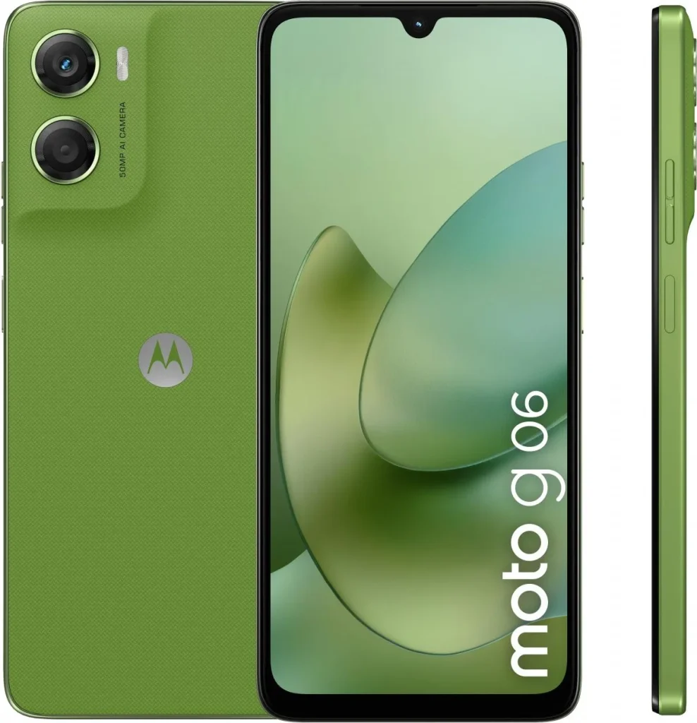 Motorola Moto G06 Smartphone 6.9" RAM 8 GB Memoria 256 GB Risoluzione 50 MP Batteria 5200 mAh Sistema Android colore Verde