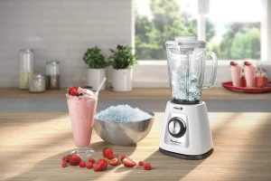 Moulinex Frullatore con Bicchiere Capacità 1,7 Litri Potenza 800 watt colore Bianco - LM4351 BlendForce 2