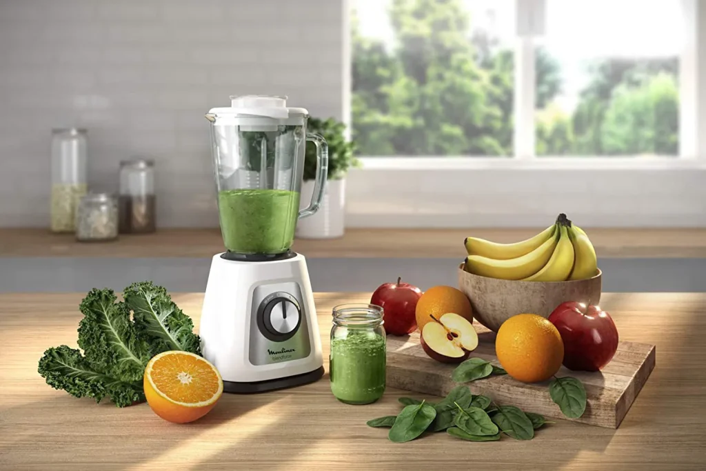 Moulinex Frullatore con Bicchiere Capacità 1,7 Litri Potenza 800 watt colore Bianco - LM4351 BlendForce 2