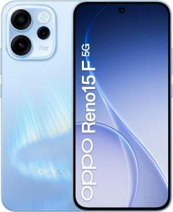 OPPO Reno15 F 5G AI Smartphone, Tripla fotocamera 50+8+2MP, Selfie 50MP, Display 6.57” 120HZ AMOLED FHD+, 6500mAh, RAM 8GB(Esp2GB/4GB/8GB)+ROM 256GB [Versione Italia], Aurora Blue