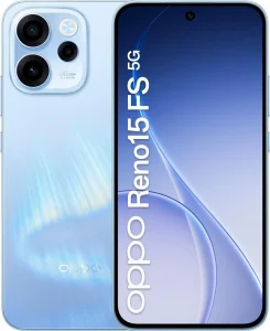 Oppo Reno15 FS 5G AI Smartphone 6.6" RAM 8 GB Capacità 512 GB Fotocamera Tripla 50 MP Android 16.0 colore Aurora Blue