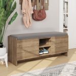 Panca scarpiera Zulla noce con ante e cuscino