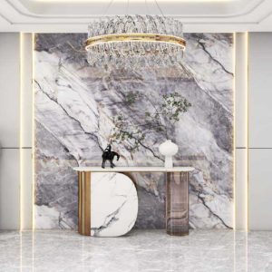 Pannello decorativo 1220x3000x5 mm. colore effetto marmo arabesque grigio lucido