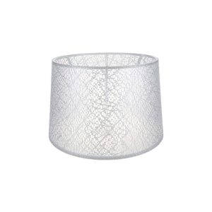 Paralume Deco ASZ1181 tessuto bianco motivo ricamo