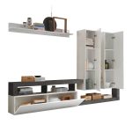 Parete attrezzata Mogol bianco lucido ossido