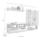 Parete attrezzata Mogol bianco lucido ossido