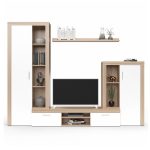 Parete attrezzata Nobel rovere sonoma e bianco