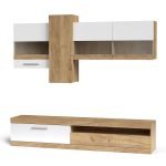 Parete attrezzata Tokio colore rovere e bianco